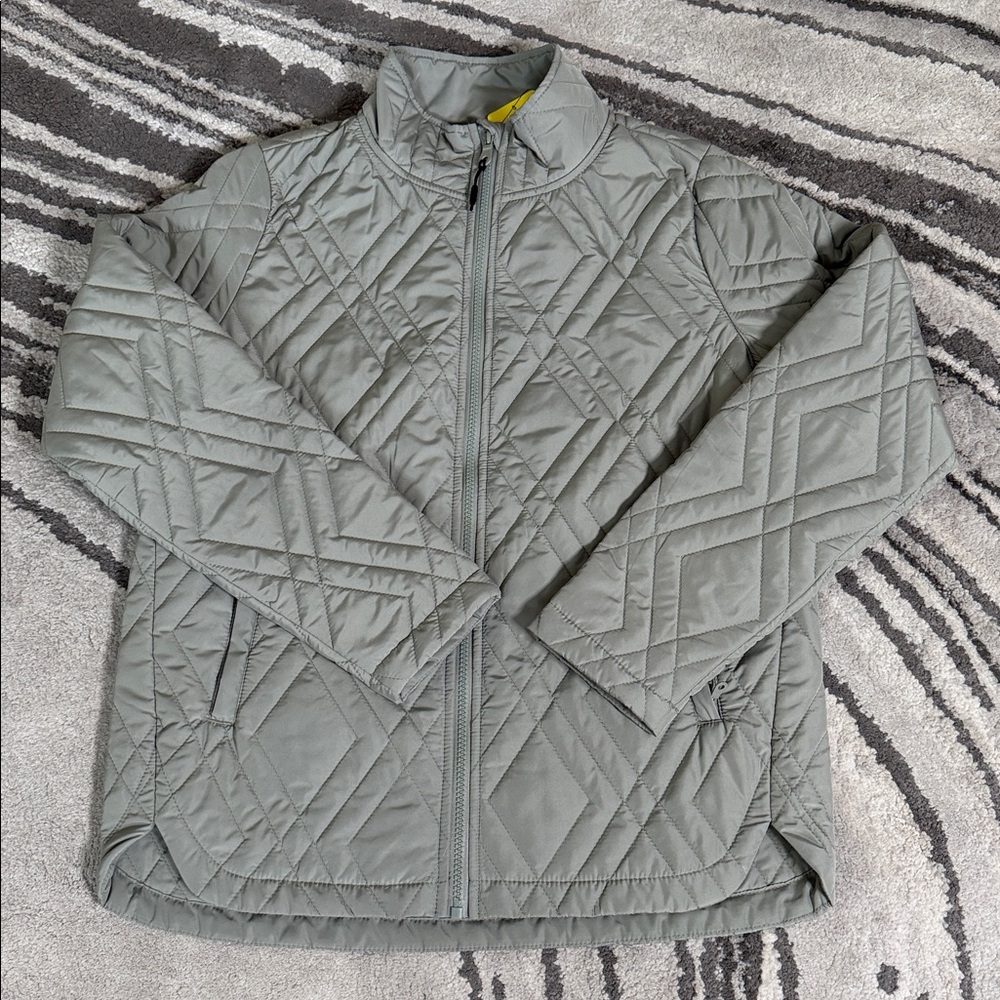 Voyager Women’s Quilted Light Gray Zip-Front Jacket